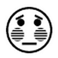 Emoji „Flushed Face“ schwarz/weiß
