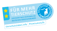 Das Tierschutzlabel wird vom Deutschen Tierschutzbund ausgegeben und garantiert die Produktion nach bestimmten Tierschutzstandards.