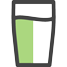 Berwertungs-Icon: Ein halbes Glas.