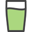 Berwertungs-Icon: Ein volles Glas.