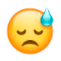 Ist dieses Emoji sehr traurig oder läuft ihm vor Angst schon der Schweiß?