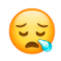 Läuft diesem Emoji eine Träne aus dem Auge oder handelt es sich um eine Sabberblase beim Schlafen?