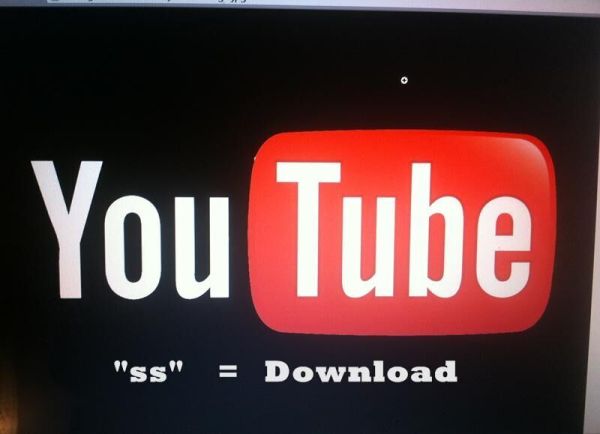 YouTube-Logo zeigt den Hinweis, dass „ss“ für Download verwendet werden kann, um Videos herunterzuladen.