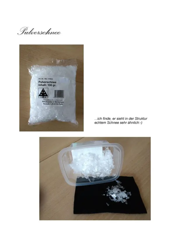 Kunststoffperlen werden in einer Verpackung gezeigt. Sie sind bereit zur Verwendung für das Windlicht „Fee im Glas“ Bastelprojekt auf einem Tisch.