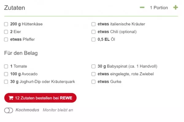 Mit dem Rewe-Button kannst du dir deine Einkäufe ganz entspannt nach Hause liefern lassen. 