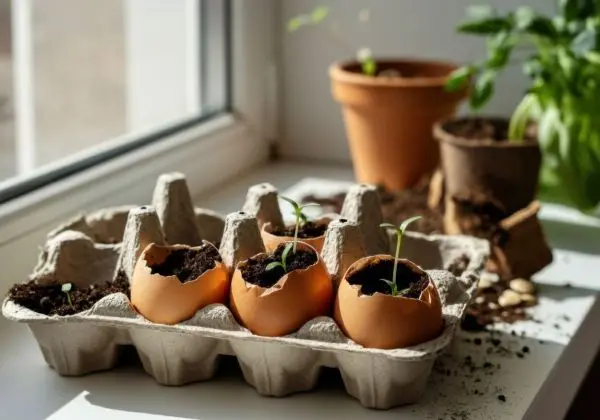 Samenanzucht von Chili und Paprika in Eierschalen spart Ressourcen und fördert das Wachstum. 