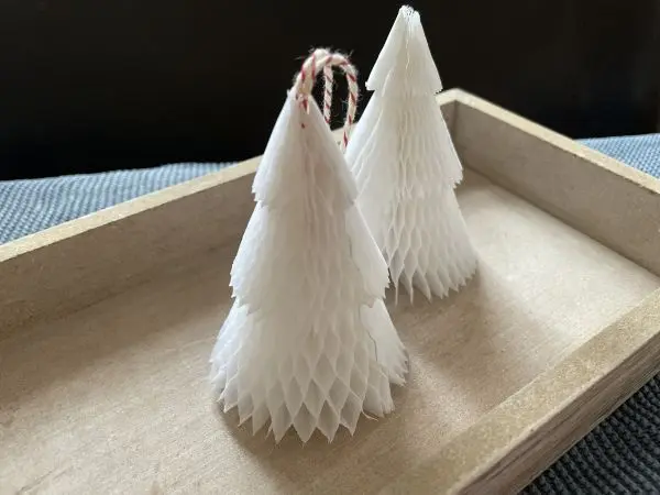 Mit dieser Bastelanleitung gelingen dir hübsche Tannenbäumchen aus Wabenpapier. Mit dieser Bastelanleitung gelingen dir hübsche Tannenbäumchen aus Wabenpapier.