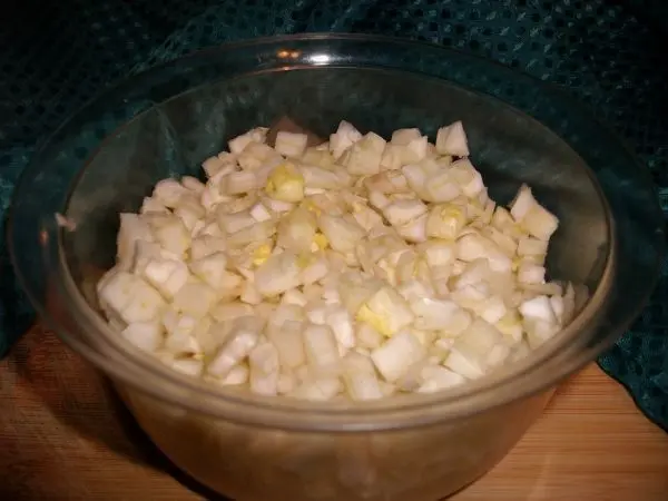 Meinen Fenchel habe ich gewaschen, gut abgetrocknet und dann in ganz kleine Würfelchen geschnitten.