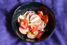 Wurstsalat mit Lyoner und Essiggurken - einfach und schnell