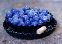 Blaubeerflecken an den Händen