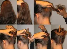 Haare mit Stab hochstecken