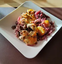 Hack-Rotkohl-Kartoffel-Auflauf