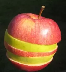 Überraschung für Apfelesser: Apfel grün-rot