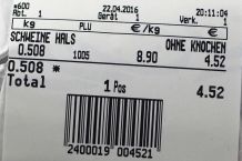 Bon / Kassenzettel kontrollieren