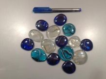 Vasen kippsicher mit Glasmurmeln & Glassteinen