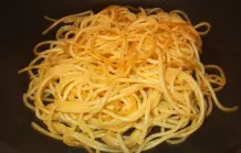 Gebratene Spaghetti Pfanne