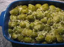 Nudel-Rosenkohl-Schinken-Gratin