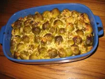 Nudel-Rosenkohl-Schinken-Gratin