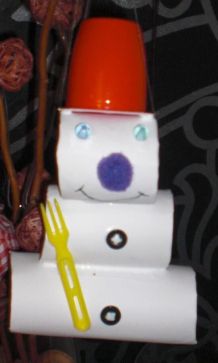 Schneemann aus Klopapierrolle