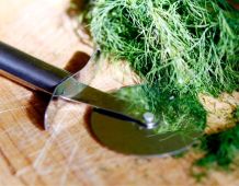 Ein gefrorenes Sträußchen Dill - griffbereit im Gefrierschrank