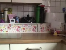 Stauraum und Stellfläche für die Küche, dank CD-Regal