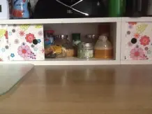 Stauraum und Stellfläche für die Küche, dank CD-Regal