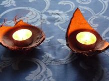 Deko Tipp: Teelicht in Kokosnussschale