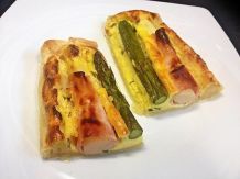 Spargel-Tarte mit Schinken