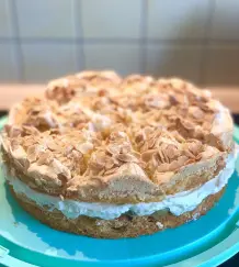 Schneetorte (Schwimmbadtorte, Stachelbeerbaisertorte)