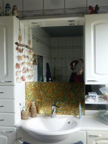 Spritzschutz am Badezimmerspiegel