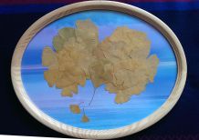Collage aus Ginkgoblättern