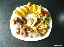 Speckäpfel mit Hähnchenbrust und Thymiankartoffeln