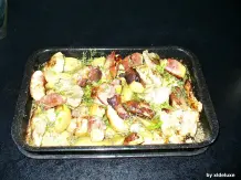 Speckäpfel mit Hähnchenbrust und Thymiankartoffeln