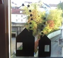Häuser als Fensterdeko