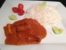 "Butter Chicken" mit gebratenem Tofu - Vegan