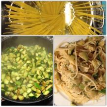 Spaghetti in Zucchini-Sahne-Soße - vegetarisch