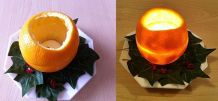 Tischdeko aus Orangenschalen