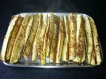 Geröstete Zucchinispalten mit Kräutern und Parmesan