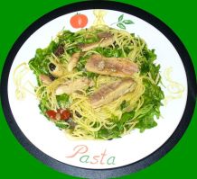Spaghetti mit Sardinen und Rucola