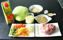 Weißkohlrouladen mit Bulgur-Hackfleisch-Füllung