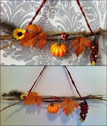 Herbstliche Tür- oder Wanddeko selber herstellen