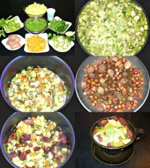 Kartoffelsuppe mit Gemüse und Knoblauchwurst