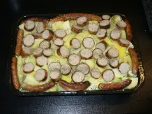Gemüseauflauf mit Grillbratwurst