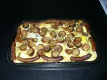 Gemüseauflauf mit Grillbratwurst