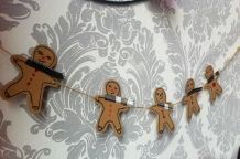 Lebkuchenmann Girlande aus Pappe