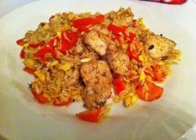 Fried Rice - gebratener Reis mit Hühnerbrustfilet