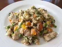 Fried Rice - gebratener Reis mit Hühnerbrustfilet