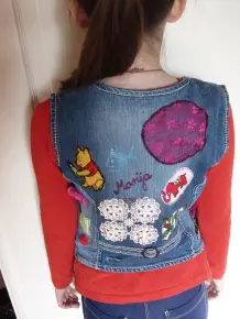 Jeansweste aus Resten
