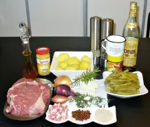Entrecote überbacken und mit Speckbohnen