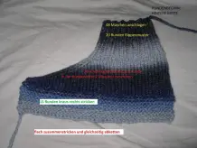 Socken oder Hüttenschuhe ohne komplizierte Ferse stricken